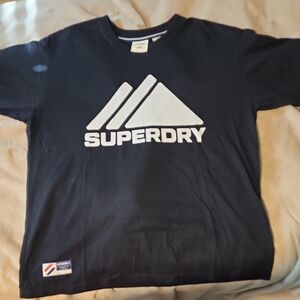 Superdry Black Tee with White Logo